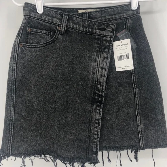 Free People Parker Skirt NEW Black Size 24 - Picture 3 of 7